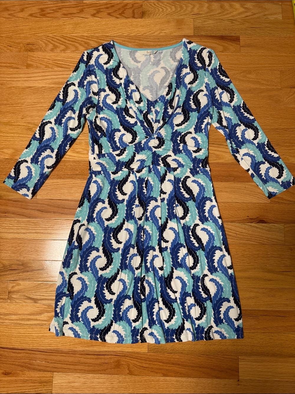 size 6 casual dresses Boden | | Boden Dress Womens Coast Long Sleeve Stripe Pamina2023 Long sleeve COLOR:Waterfall